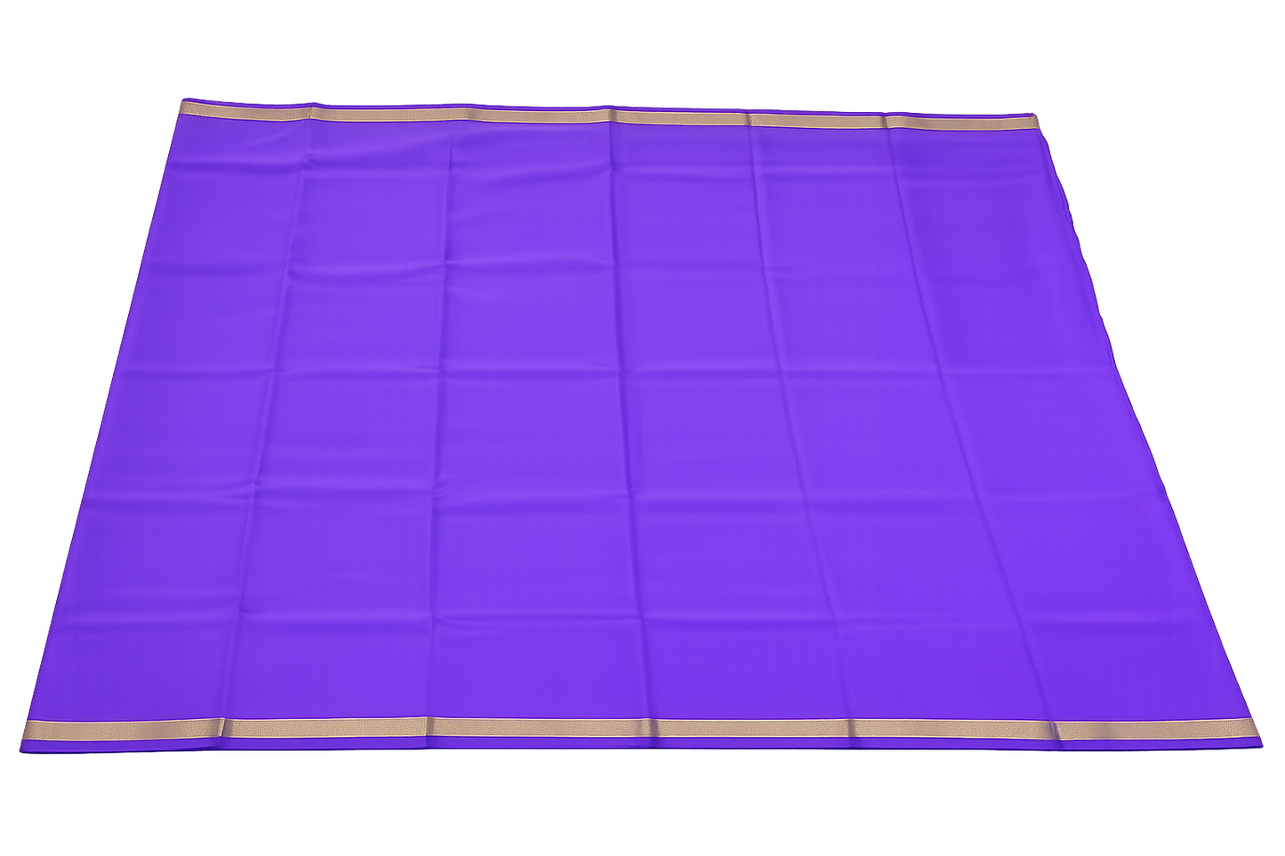 Pure Crepe Silk Saree for Women| Royal Purple | 1-Inch Gold Zari Border | Waterproof | Elegant Traditional Wear