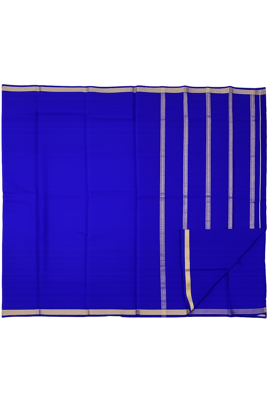 Pure Crepe Silk Saree for Women| Royal Blue | 1-Inch Gold Zari Border | Waterproof | Elegant Traditional Wear