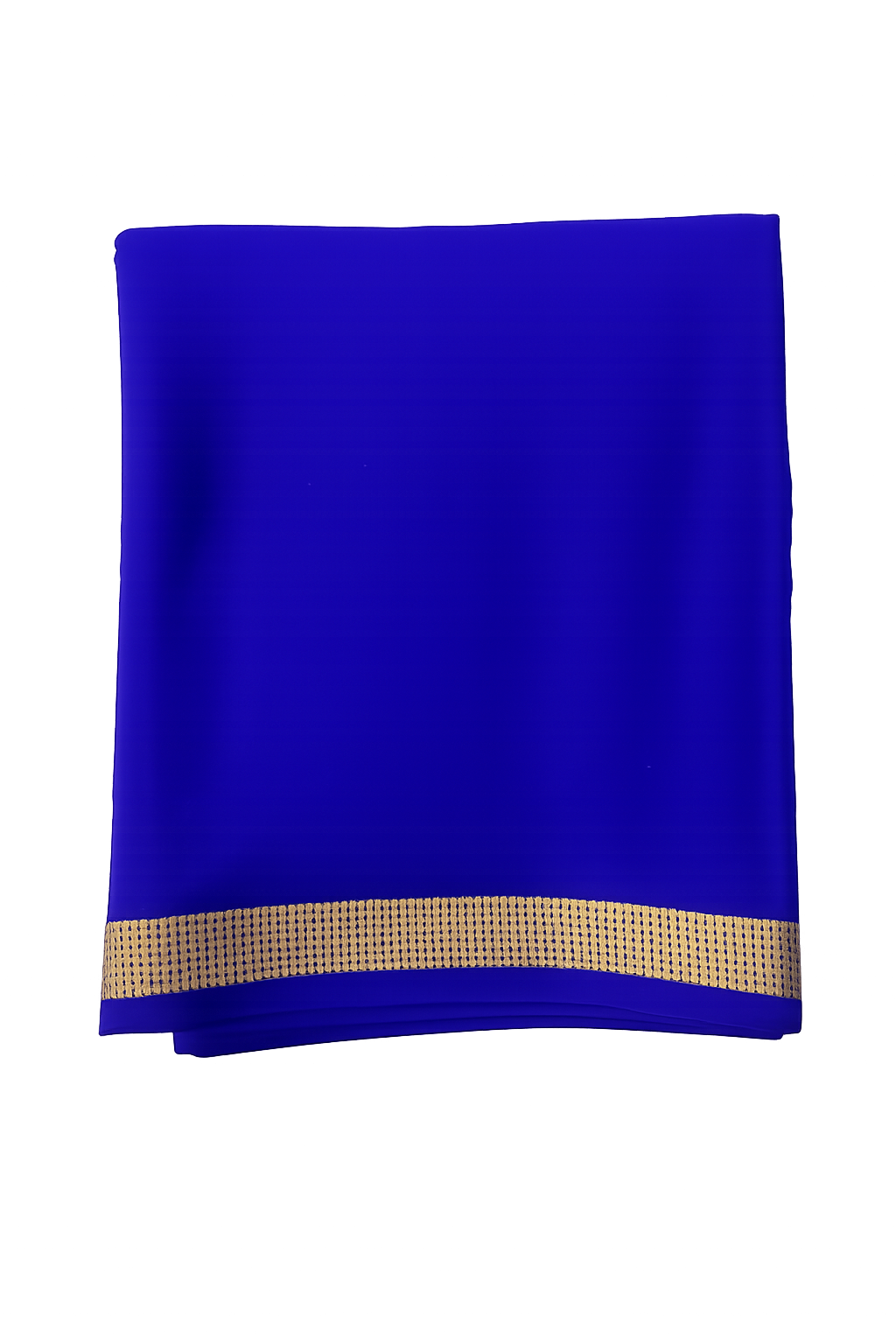 Pure Crepe Silk Saree for Women| Royal Blue | 1-Inch Gold Zari Border | Waterproof | Elegant Traditional Wear