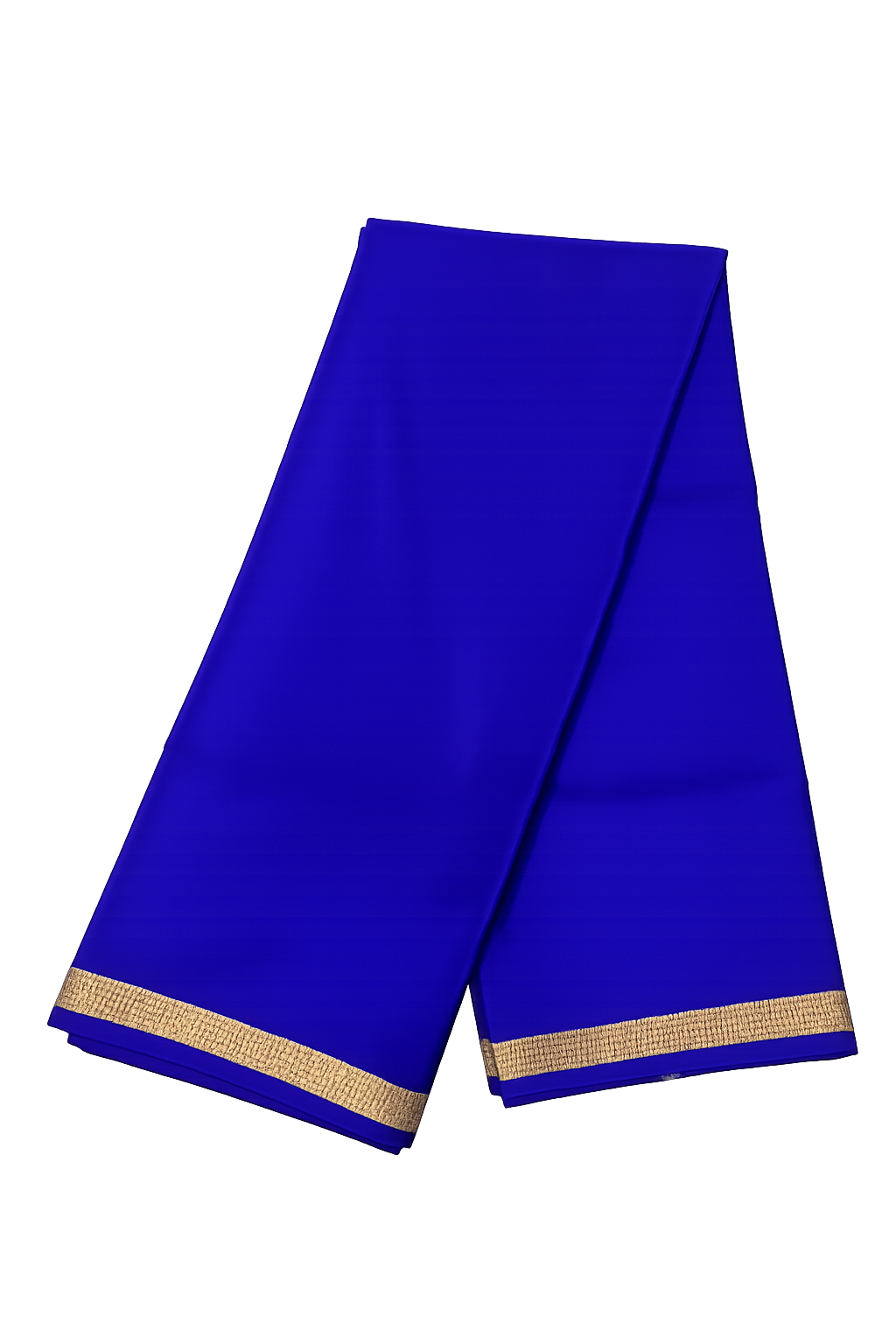 Pure Crepe Silk Saree for Women| Royal Blue | 1-Inch Gold Zari Border | Waterproof | Elegant Traditional Wear