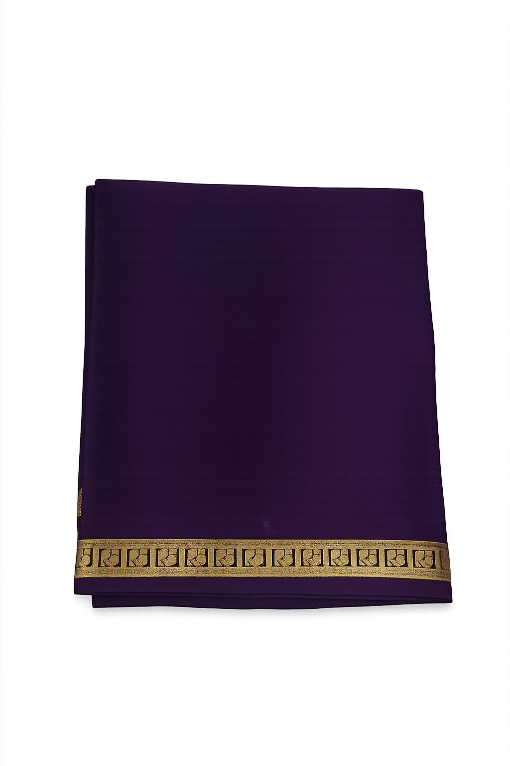 Pure Crepe Silk Saree for Women |Royal Purple| 1-Inch Gold Zari Border | Waterproof | Elegant Traditional Wear