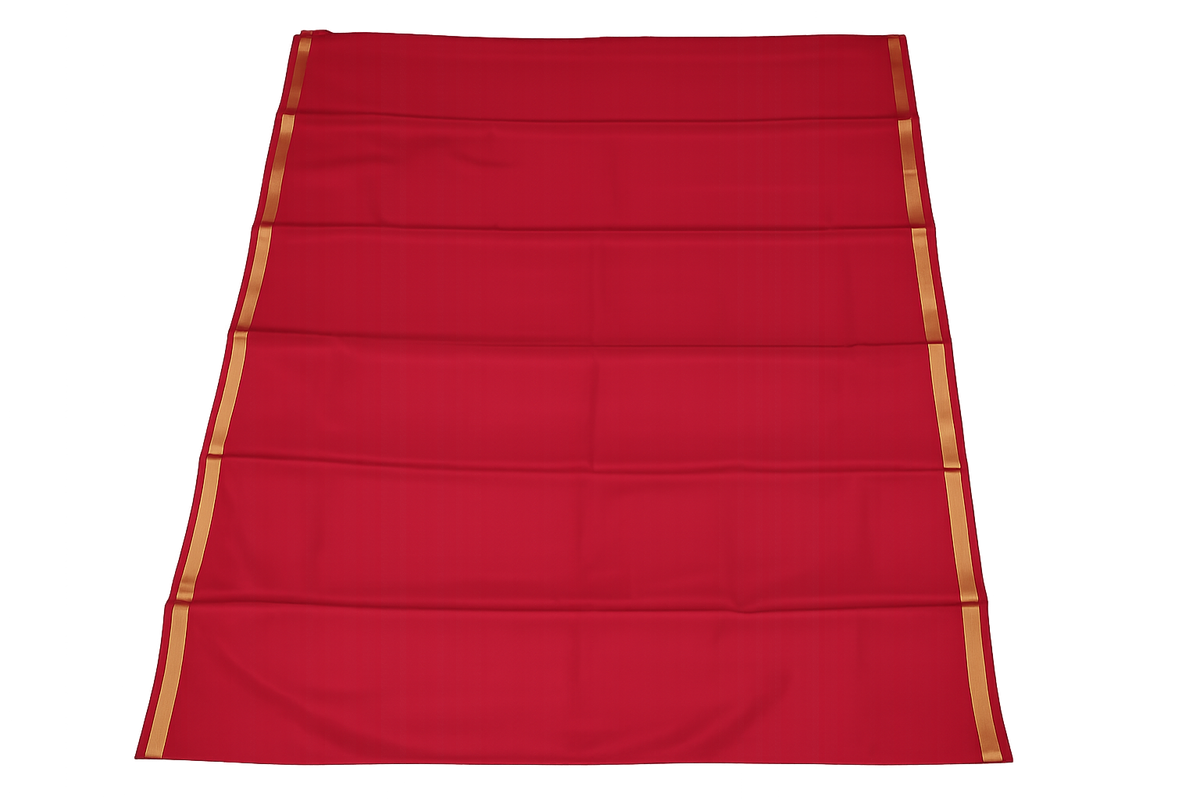 Pure Crepe Silk Saree for Women |Royal Red| 1-Inch Gold Zari Border | Waterproof | Elegant Traditional Wear