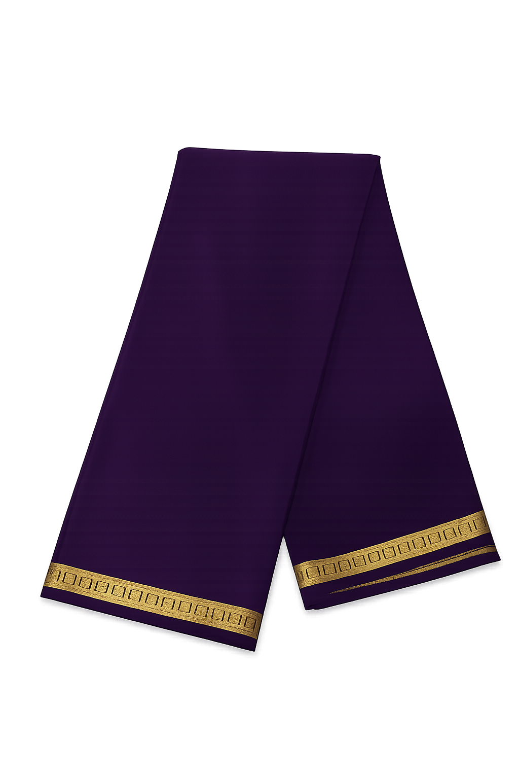 Pure Crepe Silk Saree for Women |Royal Purple| 1-Inch Gold Zari Border | Waterproof | Elegant Traditional Wear