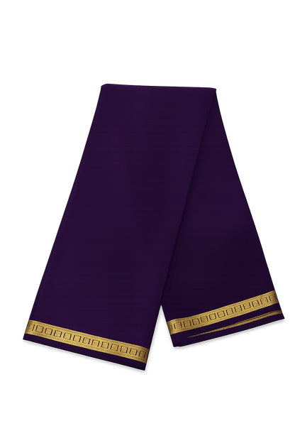 Pure Crepe Silk Saree for Women |Royal Purple| 1-Inch Gold Zari Border | Waterproof | Elegant Traditional Wear