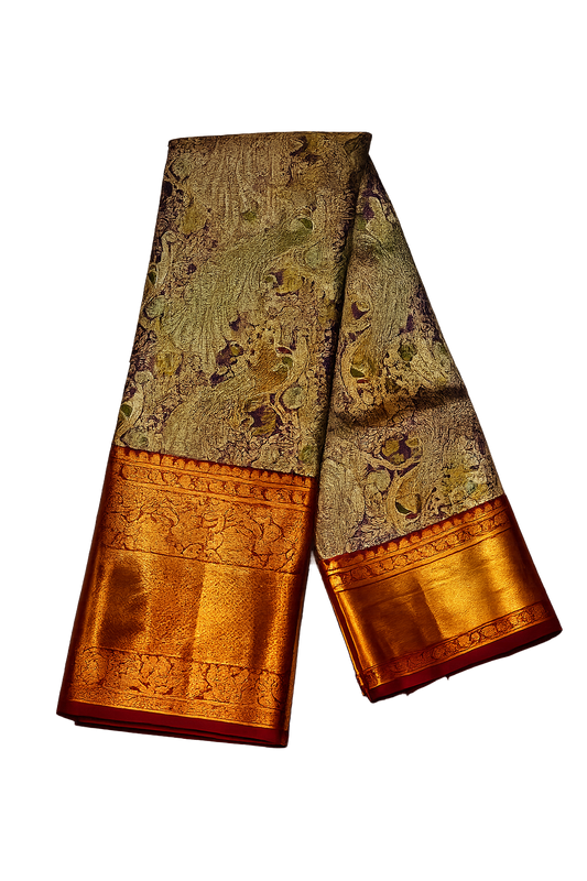 ✨ Royal Brocade Kanchi Pattu Silk Saree – A Timeless Wedding Elegance ✨