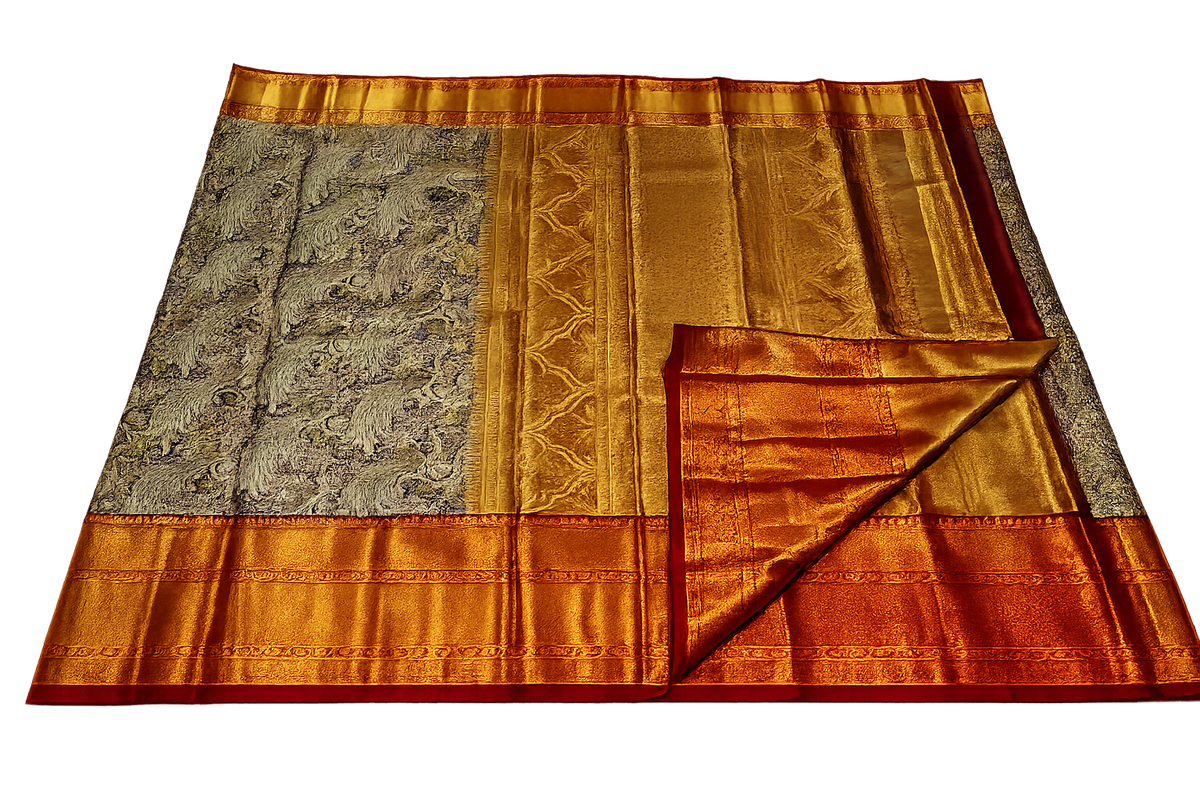 ✨ Royal Brocade Kanchi Pattu Silk Saree – A Timeless Wedding Elegance ✨