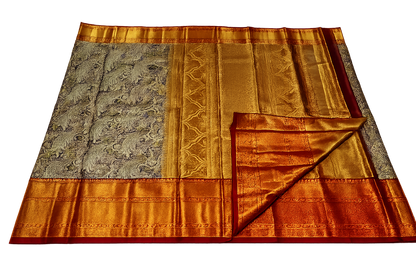 ✨ Royal Brocade Kanchi Pattu Silk Saree – A Timeless Wedding Elegance ✨