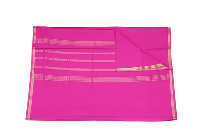 Pure Crepe Silk Saree for Women| Hot Pink | 1-Inch Gold Zari Border | Waterproof | Elegant Traditional Wear