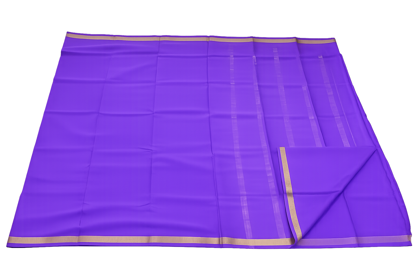 Pure Crepe Silk Saree for Women| Royal Purple | 1-Inch Gold Zari Border | Waterproof | Elegant Traditional Wear