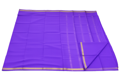 Pure Crepe Silk Saree for Women| Royal Purple | 1-Inch Gold Zari Border | Waterproof | Elegant Traditional Wear