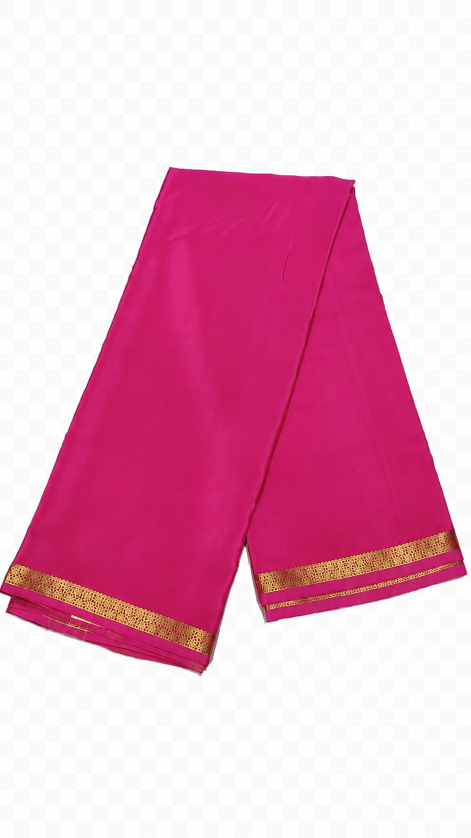 Pure Crepe Silk Saree for Women| Hot Pink | 1-Inch Gold Zari Border | Waterproof | Elegant Traditional Wear